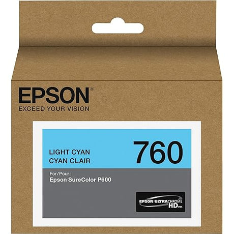 Epson T760520 760, Light Cyan Ink Cartridge