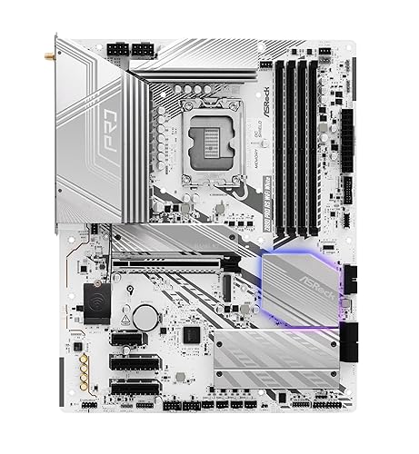 ASRock Z890 Pro RS WiFi 6E White Intel Core Ultra LGA1851 RL-ILM DDR5 8666 MHz 256 GB ATX Motherboard M.2