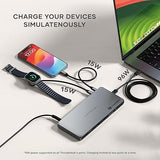 Satechi Thunderbolt 4 Dock 100W Charging, Dual Monitor HDMI 4K/60Hz, 40Gbps Data Transfer, 2 USB-A 3.2, Ethernet, Thunderbolt 4 Dock for MacBook Air/Pro M5, Mac/Windows, DisplayLink Software Required