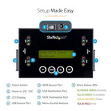 StarTech.com 1:1 Standalone Hard Drive Duplicator & Eraser, USB Thumb Drive and SATA HDD/SSD Disk Cloner & Eraser, LCD Display, TAA Compliant, OS Independent (SU2DUPERA11) SATA/ USB