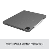 Logitech Combo Touch iPad Pro 12.9-inch (5th, 6th gen - 2021, 2022) Keyboard Case - Detachable Backlit Keyboard with Kickstand, Click-Anywhere Trackpad, Smart Connector - Oxford Gray; USA Layout Combo Touch Tablet Keyboard Oxford Gray
