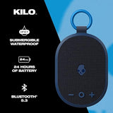 Skullcandy Kilo Wireless Bluetooth Speaker - IPX7 Waterproof Mini Bluetooth Speaker with 24 Hour Battery, Downward Firing Passive Radiator, and True Wireless Pairing - Perfect for Outdoor Navy