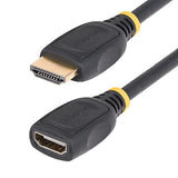 StarTech.com 18in (0.5m) HDMI 2.0 Extension Cable, High Speed HDMI Port Saver Cable, 4K 60Hz, HDMI Extension Cord, M/F