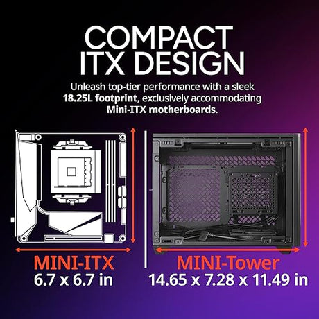 Cooler Master NR200P V2 Mini-ITX PC Case Ready, Top-Mount 280mm AIO, 357mm Vertical GPU Mount, Designed Ready Nvidia RTX 5090 | AMD RX 9070 XT, SFX PSU – Ready to Install, Tempered Glass, DIY