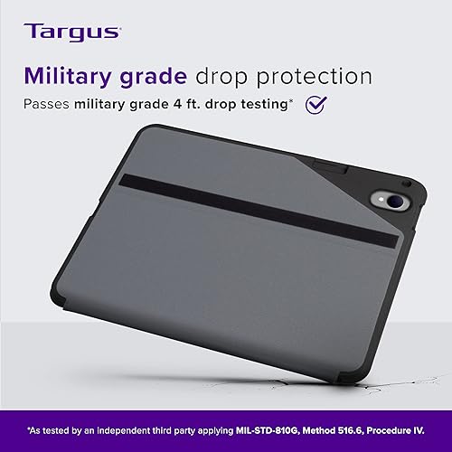 Targus Click-in iPad 10th Generation Case 2022 iPad 10.9 Inch Case, iPad 10 Case Shock Absorbing Tray Slim Protective Cover for 10.9” iPad 10th Gen 2022, Models A2696 A2757 A2777, Black (THZ932GL)