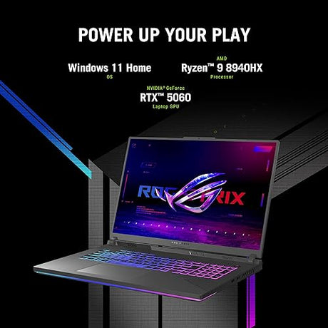 ASUS ROG Strix G18 (2025) Gaming Laptop, 18” ROG Nebula Display 16:10 2.5K 240Hz/3ms, NVIDIA® GeForce RTX™ 5060, AMD Ryzen™ 9 7940HX Mobile Processor, 32GB DDR5-5200Mhz, 1TB PCIe Gen 4 SSD, Wi-Fi 6E RTX5060