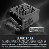 Thermaltake Toughpower GT 750W ATX 3.1 Standard Power Supply; 80 Plus Gold Efficiency; Smart Zero Fan; Native 300W PCIe 5.1 Connector; PS-TPT-0750FNFAGU-3; 5 Year Warranty