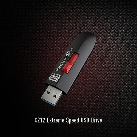 TEAMGROUP C212 Extreme Speed 512GB 1000/800MB/s USB 3.2 Gen 2 Easy Push-and-Pul Flash Thumb Drive External Data Storage Memory Stick Compatible with Computer/Laptop/PS4 PS5 TC2123512GB01 512GB C212 Racer
