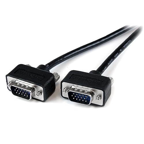 StarTech.com 15 ft. (4.6 m) VGA to VGA Cable - HD15 Male to HD15 Male - Coaxial High Resolution - Low Profile - VGA Monitor Cable (MXT101MMLP15)