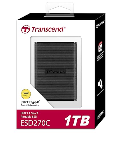 Transcend 1TB USB 3.1 Gen 2 USB Type-C ESD270C Portable SSD Solid State Drive TS1TESD270C
