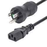 StarTech.com 10ft (3m) Hospital Grade Power Cord, 18AWG, NEMA 5-15P To C13, 10A 125V, Green Dot Medical Power Cable, PC Power Supply Power Cable, Printer/Monitor Power Cable, UL Listed (PXTMG10110) 10ft/3m