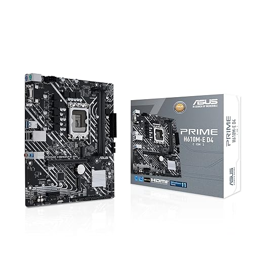 ASUS Prime H610M-E D4-CSM LGA 1700(Intel® 12th&13th Gen) mATX Commercial Motherboard (PCIe 4.0,DDR4,2xM.2 Slots,1Gb LAN,DisplayPort/HDMI/D-Sub,USB 3.2 Gen 1 Ports,COM Header, RGB Header,ACCE)