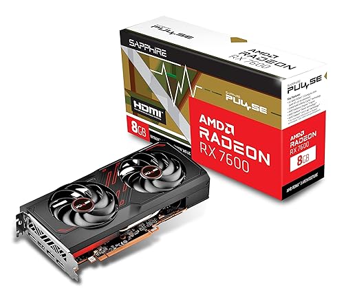 Sapphire 11324-01-20G Pulse AMD Radeon RX 7600 Gaming Graphics Card with 8GB GDDR6, AMD RDNA 3