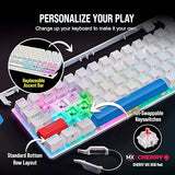 Corsair K70 PRO MINI WIRELESS RGB 60% Mechanical Gaming Keyboard - Fastest Sub-1ms Wireless, Swappable CHERRY MX Red Keyswitches, Aluminum Frame, PBT Double-Shot Keycaps - NA Layout, QWERTY - White CHERRY MX RED Switches