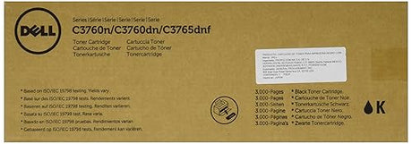 Dell KT6FG Toner Cartridge C3760N/C3760DN/C3765DNF Color Laser Printer, Black, 1 Size