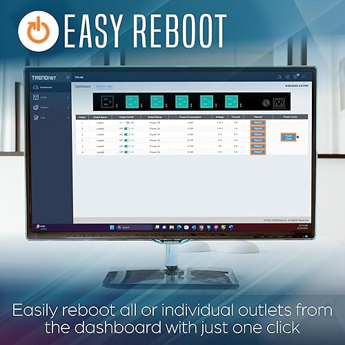 TRENDnet 6-Outlet IP-Based Managed PDU, Rackmount Power Distribution Unit, 1 x NEMA 5-15R Bypass Power Outlet, 1 x Gigabit RJ-45 Port, Overload Protection, Surge Protection 2160J, Black, TPI-06 6 Outlet Managed Power Unit