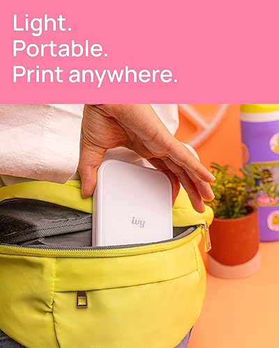 Canon Ivy 2 Mini Photo Printer, Print from Compatible iOS & Android Devices, Sticky-Back Prints, Pure White