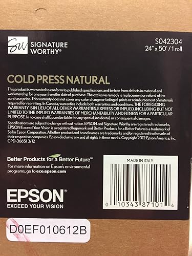 Epson Fine Art Cold Press Natural - Rag Paper - 1