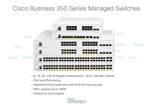 Cisco Business CBS350-48T-4G Managed Switch | 48 Port GE | 4x1G SFP |  Limited Lifetime Protection (CBS350-48T-4G) Switch 48-port GE / 4 x GE  uplinks