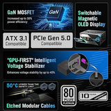 ASUS ROG Thor 1000W Platinum III PSU (80 Plus Platinum Certified, ATX 3.1, GaN MOSFET, GPU-First Intelligent Voltage Stabilizer, Magnetic OLED Display, Turbo Mode, 10-Year Warranty)