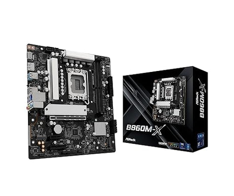 ASRock B860M X DDR5 9066 MHz 128GB M.2 B860 LGA1851 Micro ATX Motherboard Intel Core Ultra BIOS Flashback SATA3 6.0 Gb/s
