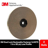 3M Dual Lock Low Profile Reclosable Fastener SJ4570, Clear, 1 in x 50 yd, Secure Interlocking Alternative to Screws and Bolts, Smooth Aesthetic, Indoor Use, 2 Rolls 1 in x 50 yd Acrylic adhesive bonds Clear 2 50021200448831