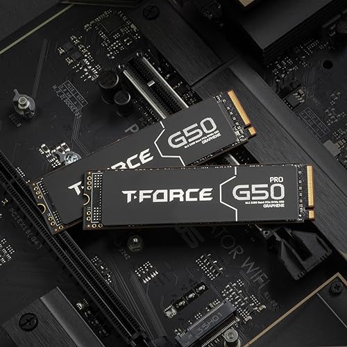 TEAMGROUP T-Force G50 1TB SLC Caching 3D TLC NAND NVMe InnoGrit PCIe Gen4x4 M.2 2280 Gaming SSD with Ultra-Thin Graphene Heat Spreader Read/Write 5000/4800 MB/s TM8FFE001T0C129