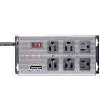 StarTech.com 6-Outlet Industrial Power Strip 125V/15A, EMI/RFI Isolation, Mountable PDU, 8ft/2.4m Power Cord, NEMA 5-15P/R