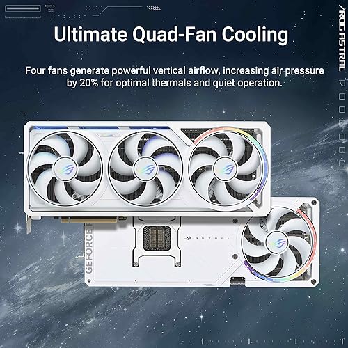 ASUS ROG Astral GeForce RTX™ 5090 White OC Edition Gaming Graphics Card (PCIe® 5.0, 32GB GDDR7, HDMI®/DP 2.1, 3.8-Slot, 4-Fan Design, Axial-tech Fans, Patented Vapor Chamber)
