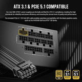 ANTEC GSK850 V2 ATX3.1, 750W Full Modular PSU, 80 Plus Gold Certified, PCIE 5.1 Support, PhaseWave Design, Zero RPM Manager, 120mm Silent Fan, 10-Year Warranty, Braised Cable