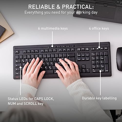 Cherry Desktop STREAM [US/EU] Wireless black US-Layout mit EUR-Symbol