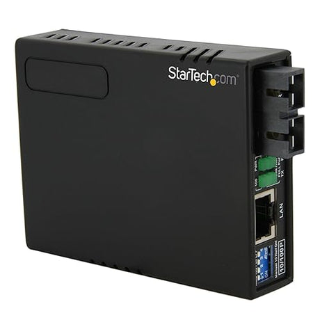 StarTech.com 2 km Fiber Media Converter - 10/100Mbps Ethernet - Multi Mode SC Fiber - PoE - Ethernet Media Converter (MCM110SC2P) No Chassis Mount | PoE 2km | 10/100 Mbps