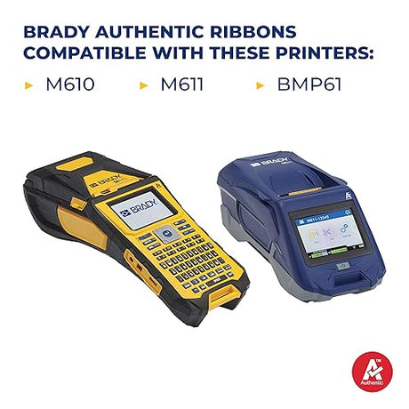 Brady (M61-R6810-WT) Printer Ribbon - R6000 Series Halogen-Free Ribbon for BMP61, M610, and M611 Printers. 2 W x 75' L, White