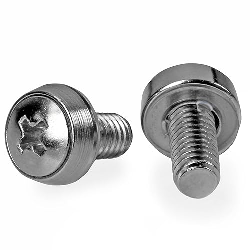 StarTech.com 50 Pkg M6 Mounting Screws for Server Rack Cabinet (CABSCREWSM6) 50x M6 Silver Mounting Screws