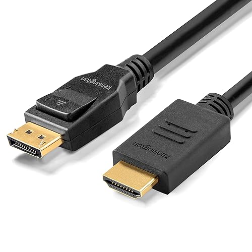 Kensington DisplayPort 1.2 (M) to HDMI (M) Passive Unidirectional Cable, 6ft