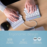 R-Go Split Keyboard, Scissor Mechanism, Anti-Carpal Tunnel, 2-Piece Ergonomic Design with Switching Software, Ultra Thin, QWERTY (US) Layout, Bluetooth 5.0, Compatible with Windows/Mac, White
