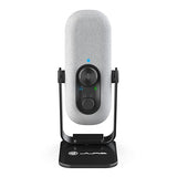 JLab Go Talk USB Microphone, White, USB-C Output, Cardioid or Omnidirectional, 96k Sample Rate, 20Hz, 20kHz Frequency Response, Volume Control and Quick Mute, 3.5mm AUX, Plug and Play