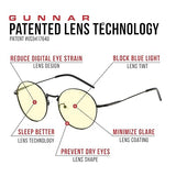 Gunnar Unisex's Amber Lens Blue Light Blocking, Black and Gold, Adult