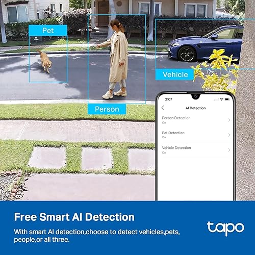 TP-Link Tapo 2K QHD Security Camera, Indoor/Outdoor, 2024 PCMag Editor's Choice, Color Night Vision, Free Person/Pet/Vehicle Detection, Invisible IR Mode, SD Storage (Tapo C120) 2K QHD Indoor/Outdoor, Magnetic Base