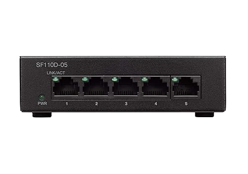 Cisco SF110D-05 Unmanaged Switch, 5 Ports 10/100, Limited Lifetime Protection (SF110D-05-NA)