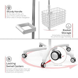 Medical Mobile Stand – CTA Heavy-Duty Medical Mobile Floor Stand & Accessories for iPad 7 – 9 Gen 10.2”, 12.9” Pro, 11”, Mini 5/6, Samsung A8 & Other 7-13-Inch Tablets - White (PAD-SHFSWAO)