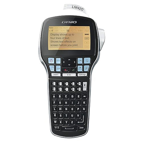 DYMO LabelManager 420P High Performance Rechargeable Portable Label Maker with PC or Mac connection (1768815) Black Portable Label Maker