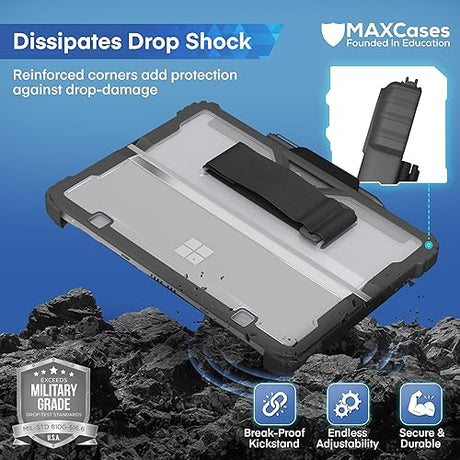 MAXCases Extreme Shell Microsoft Surface Pro 9/10/11 Case, 13 Black - Rugged, Custom-Fit Protective Cover for Microsoft Surface Pro Case with Stylus Holder - Shockproof & Durable Tablet Cover Extreme Shell for Microsoft Surface Pro 9/10/11