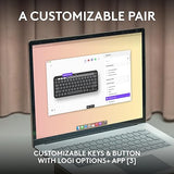 Logitech Pebble 2 Combo for Mac, Wireless Keyboard and Mouse, Slim, Quiet and Portable, Customizable, Bluetooth Mouse and Keyboard, Easy-Switch, for macOS, iPadOS - Tonal Blue Blue Combo