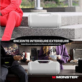 Monster Blaster 3.0 Portable Speaker, 120W Wireless Bluetooth Speaker, IPX5 Rechargeable Waterproof Bluetooth Speaker with USB Charge Out & Aux Input Blaster 3.0 White