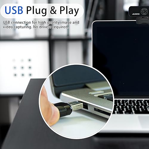 QOMO 1080P/30 fps Webcam with Microphone, 77 Degree FOV, USB Plug and Play, for Streaming, Video Conferencing, Zoom, Microsoft Teams, Google Hangouts, FaceTime, Gaming.
