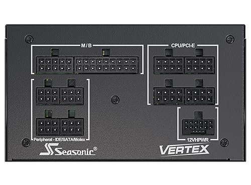 Seasonic Vertex GX-750 | 750W | 80+ Gold | ATX 3.0 & PCIe 5.0 Ready | Full-Modular | ATX Form Factor | Low Noise | Premium Japanese Capacitor | Nvidia RTX 30/40 Super & AMD GPU Compatible Vertex Gold 750W