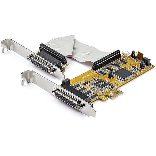 StarTech.com 8-Port PCI Express RS232 Serial Adapter Card - PCIe RS232 Serial Card - 16C1050 UART - Low Profile Serial DB9 Controller/Expansion Card - 15kV ESD Protection - Windows/Linux (PEX8S1050LP) ASMedia 8 Port