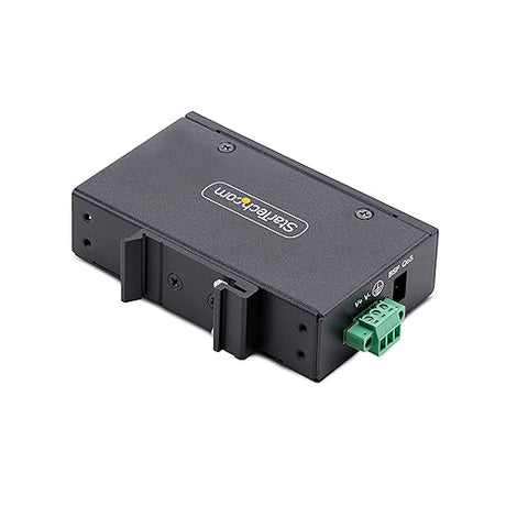 StarTech.com 5-Port Unmanaged Industrial Network Switch, 100/1000 Ethernet, DIN Rail/Wall-Mount, IP30, -40-167F, 9~60VDC, TAA