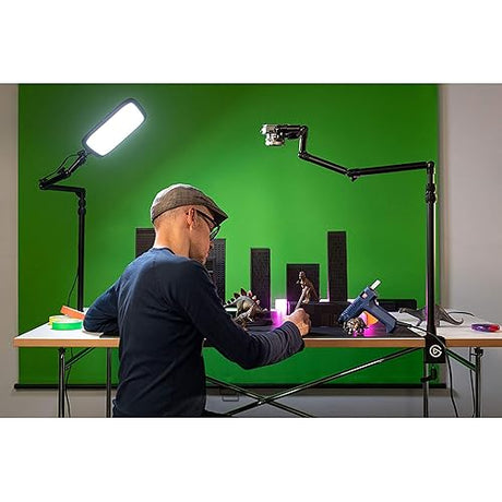 Elgato Master Mount L - Premium Desk Clamp with Pole extendable up to 125cm/49in and 1/4 inch Thread to Mount Lights, Cameras, and Microphones, Perfect for Streaming, Videoconferencing, and Studios